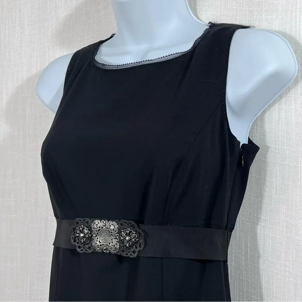 Elie Tahari Black Belted Wool Fit & Flare Dress‎ Size 0 - Picture 4 of 13